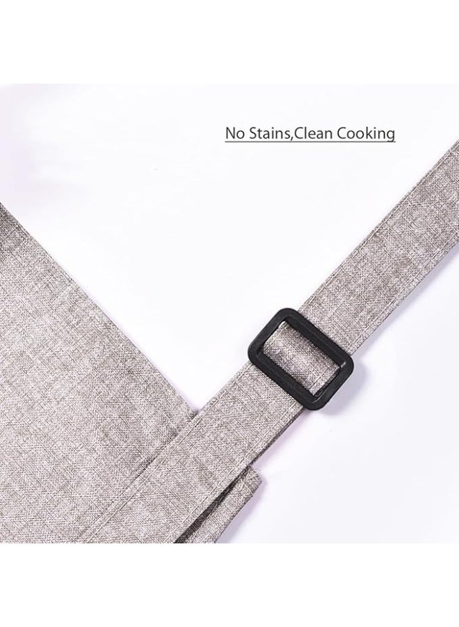 High-End Kitchen Apron Oil Proof Dirt Proof Dust Proof – Professional Bib Apron with Modern Stylish Design – Heavy Duty Wear-Resistant Fabric with Adjustable Shoulder Straps and Front Pockets – Premium Work Apron for Cooking, Chef, Barista, Cafe, Baking, BBQ, Craft and Art Work - Image 3